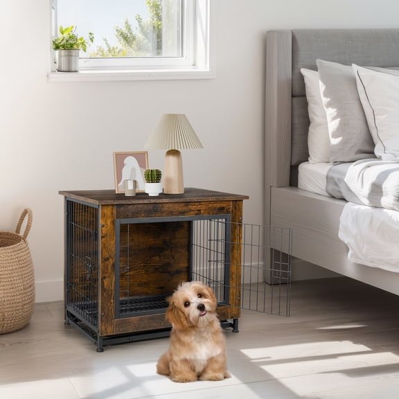 Wooden Dog Crate Furniture — Indoor Kennel End Table - Image 2