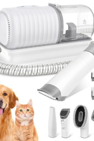 7-in-1 dog grooming vacuum kit with deshedding brushes