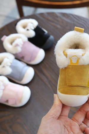 Children's Warm Cotton Shoes, Non-Slip Toddler Winter Shoes