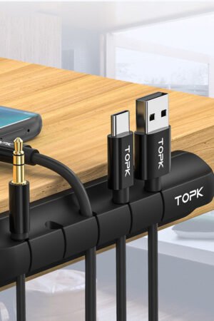 Silicone USB Cable Winder – Desktop Cable Organizer & Headphone Cord Holder