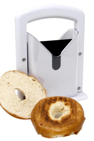 Bagel Slicer Guillotine, Bread Cutter with Safety Shield