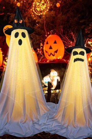 2-Pack Halloween Ghost String Lights with Remote