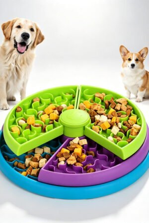 3-in-1 Interactive Dog Puzzle Feeder, Slow Feeder Bowl & Lick Mat