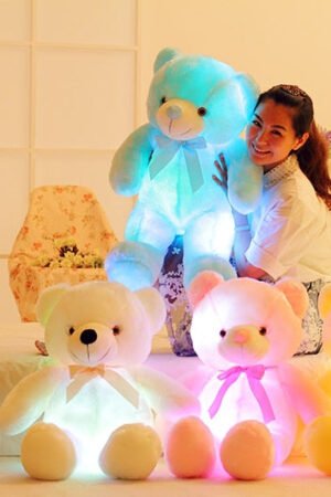 LED Light Up Teddy Bear, Glowing Plush Toy Gift for Kids