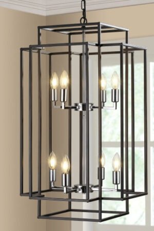 8 Lantern Tiered Chandeliers, Industrial Farmhouse Chandeliers