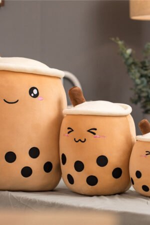 Boba Tea Plush Pillow, Cute Bubble Tea Stuffed Cushion Toy