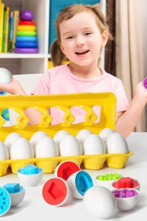 Montessori Matching Eggs, Shape Sorter Educational Toy for Kids