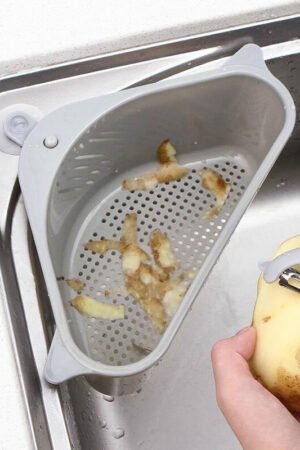 Sink Caddy Sponge Holder, Triangle Drain Rack for Kitchen Storage