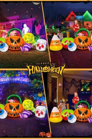 10FT Halloween Inflatable Pumpkin Ghost with LED Lights