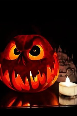 Giant Halloween Pumpkin Skull Resin Decoration
