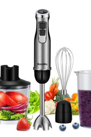 4-in-1 Hand Blender, Variable Speed Stick Blender with Chopper, Whisk