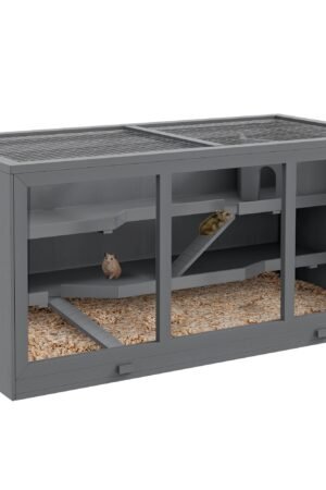 Oversized Wooden Hamster & Gerbil Cage – Small Animal Habitat
