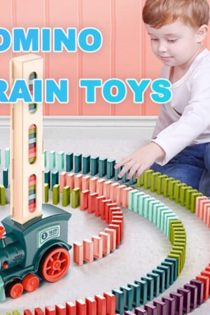 Domino Train Toy, Automatic Building Blocks Set for Kids Play