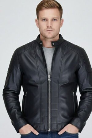 Black Cow Leather Casual Jacket