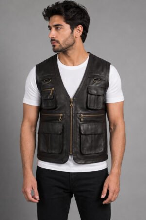 Brown Leather Vest