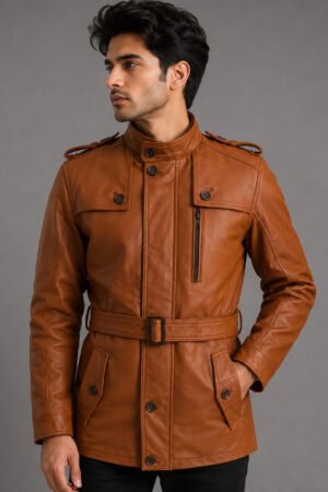 Fur Brown Leather Jacket