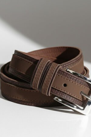 Executive Brown Cow Leather Belt