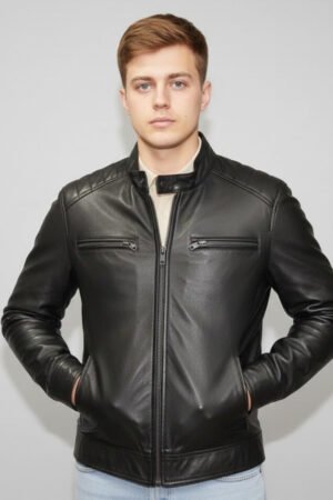 Jet Black Soft Lamb Skin Jacket