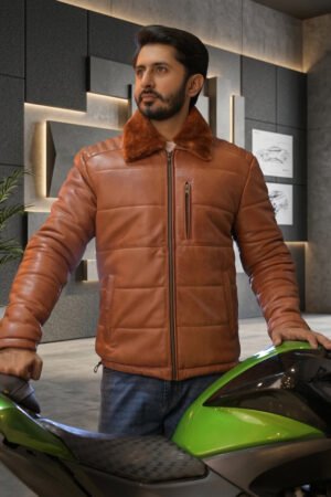 Leather Puffer Jacket Classic Sf11 (ionic brown)