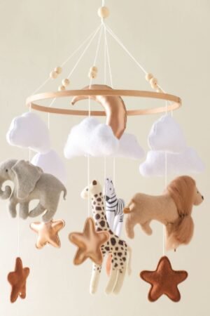 Felt Forest Animal Wind Chimes, Baby Crib Hanging Bed Bell Toy