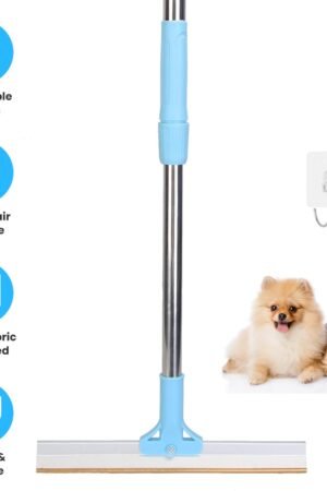 Adjustable Pet Hair Removal Rake with Telescopic Handle for Furniture