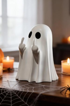 Cute White Halloween Ghost Figurine, Finger Ornament