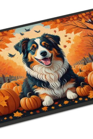 Australian Shepherd Terrier Fall Doormat, Non-Slip Washable Rug