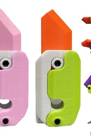3D Printed Carrot Fidget Toy, Gravity Jumping Stress Relief Mini