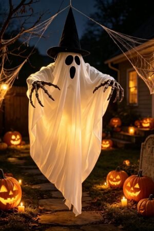 Halloween Ghost Skull Glowing Wizard Hat Halloween Decorations