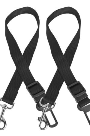 2 Pack Adjustable Dog Car Seat Belt, Nylon Pet Safety Harness