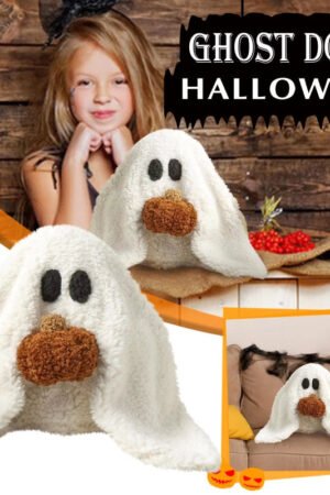 Gus the Ghost Halloween Pumpkin Plush Pillow