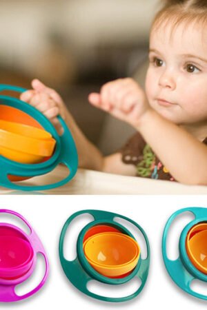 360 Rotating Spill-Proof Bowl, Non-Slip Baby Feeding Bowl for Kids